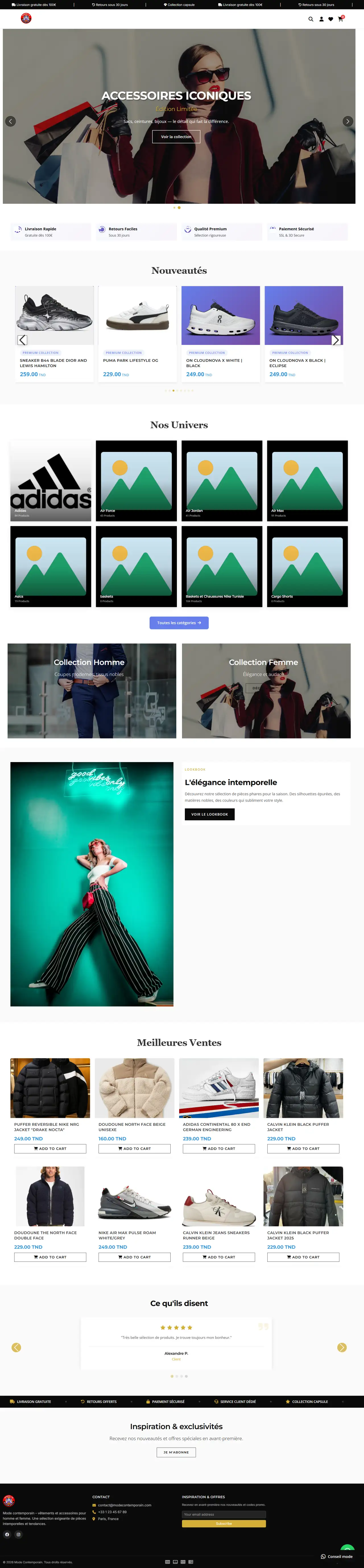 Mode Contemporain - Th&egrave;me e-commerce Mallatech