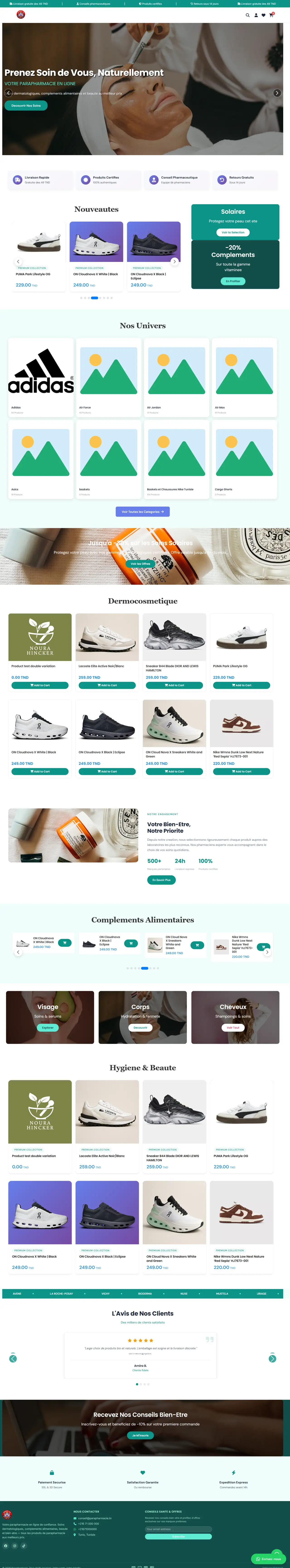Parapharmacie - Th&egrave;me e-commerce Mallatech