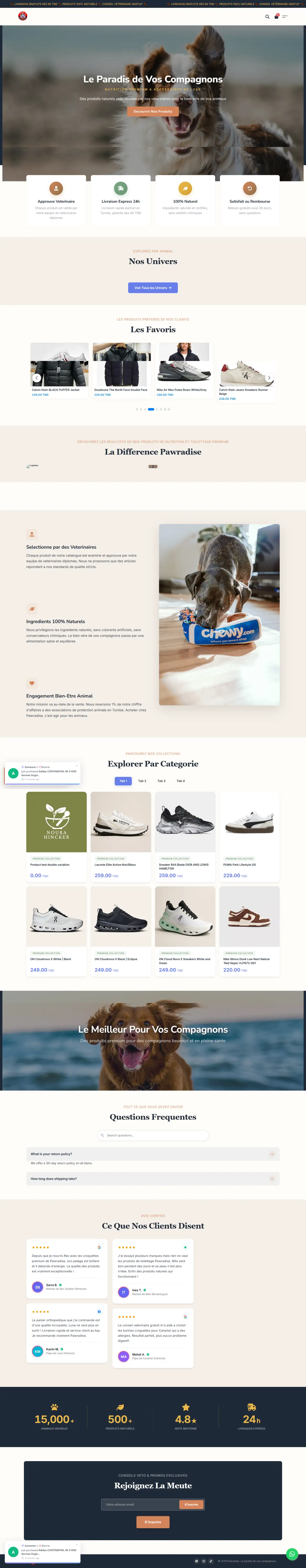 Pawradise - Th&egrave;me e-commerce Mallatech