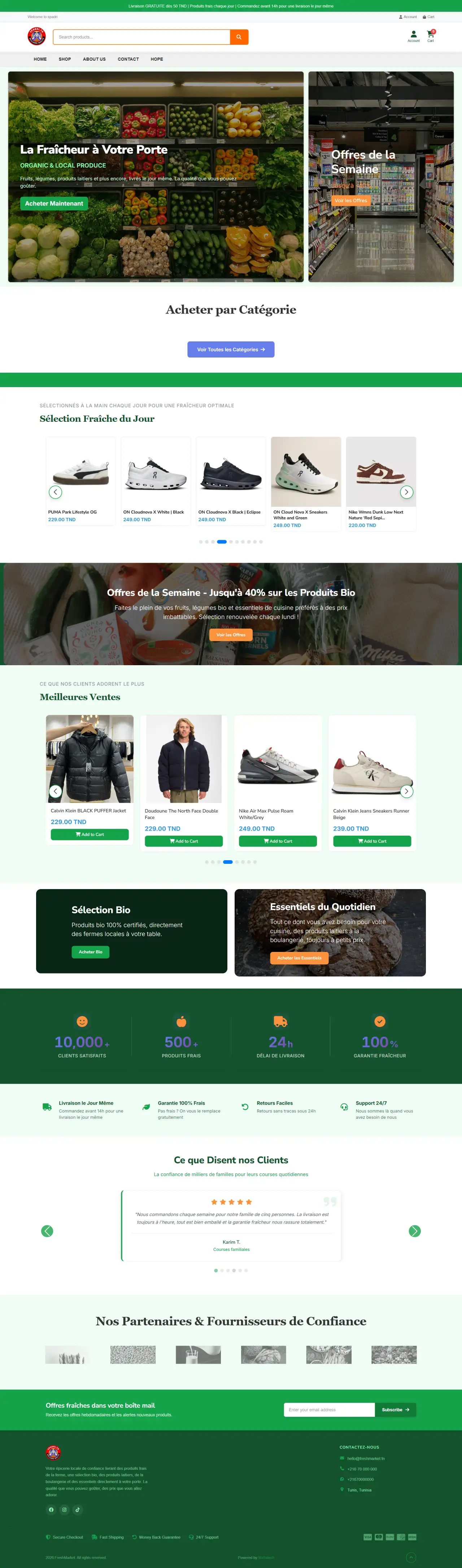 FreshMarket - Th&egrave;me e-commerce Mallatech